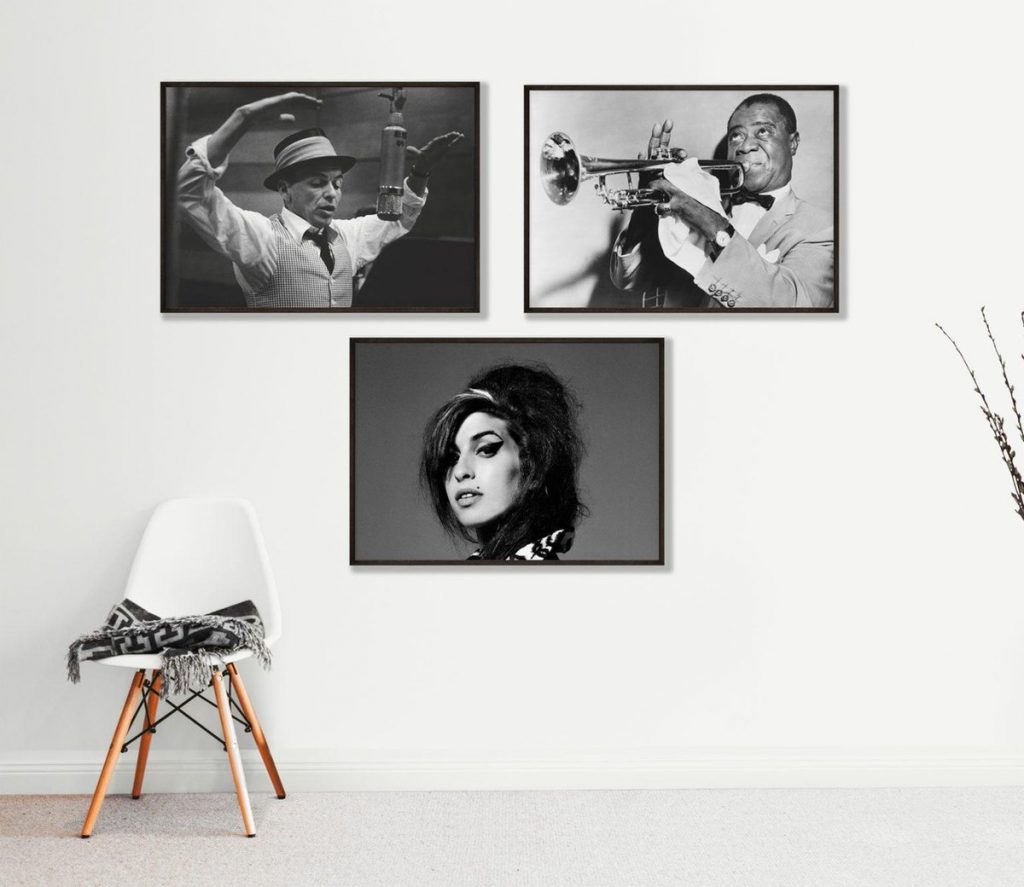 Fotowand Sinatra, Armstrong en Winehouse
