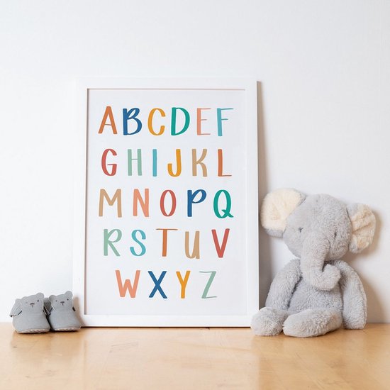 Kleurrijke alfabet art print